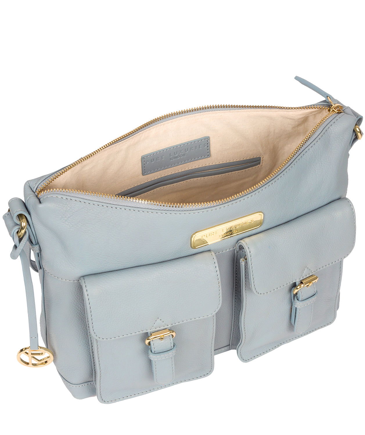 'Jenna' Cashmere Blue Leather Shoulder Bag