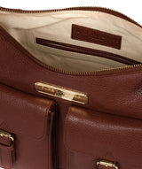 'Jenna' Chestnut Leather Shoulder Bag