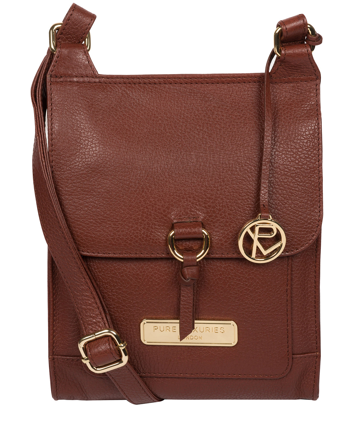 'Naomi' Chestnut Leather Cross Body Bag