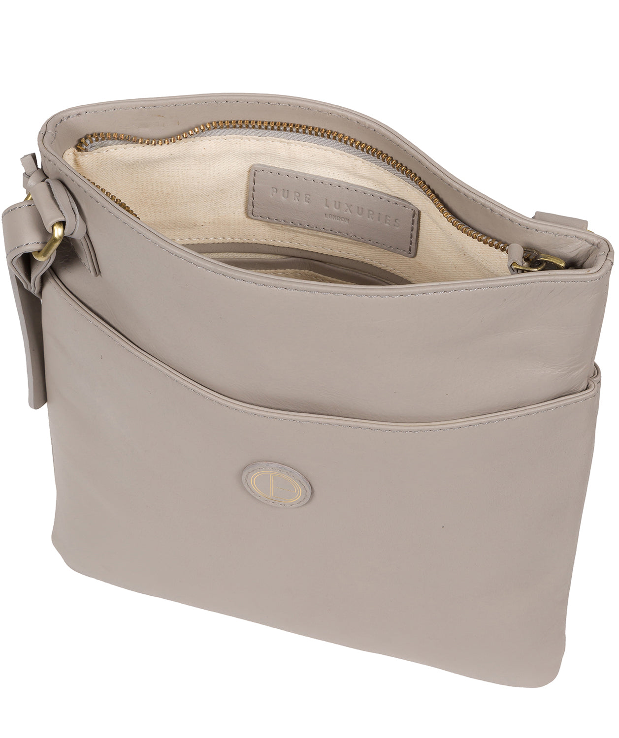 'Foxton' Dove Grey Leather Cross Body Bag