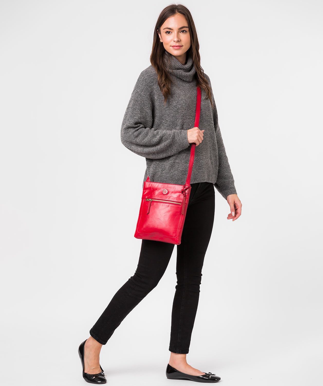 'Knook' Vintage Red Leather Cross Body Bag