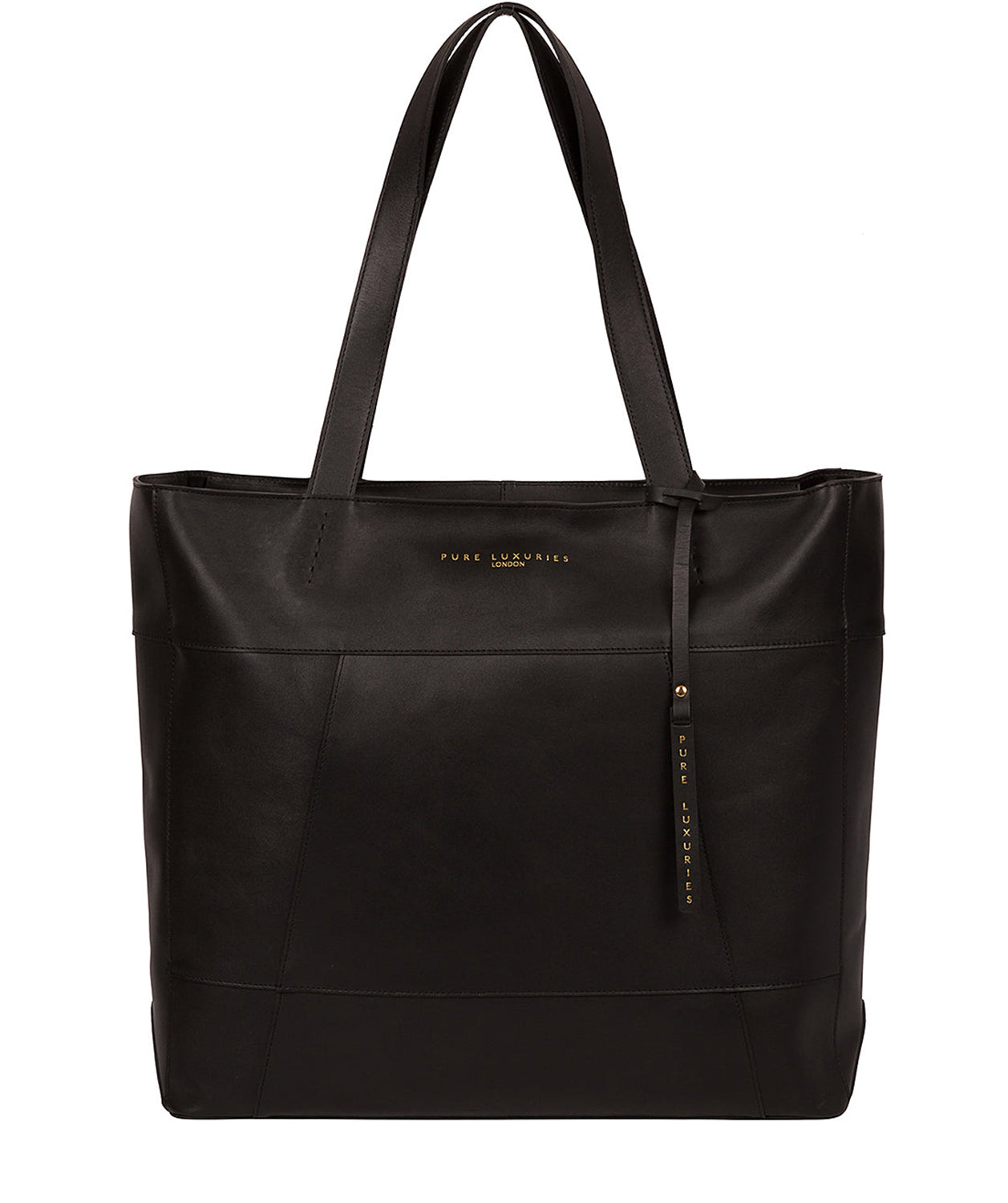 'Arundel' Jet Black Vegetable-Tanned Leather Tote Bag
