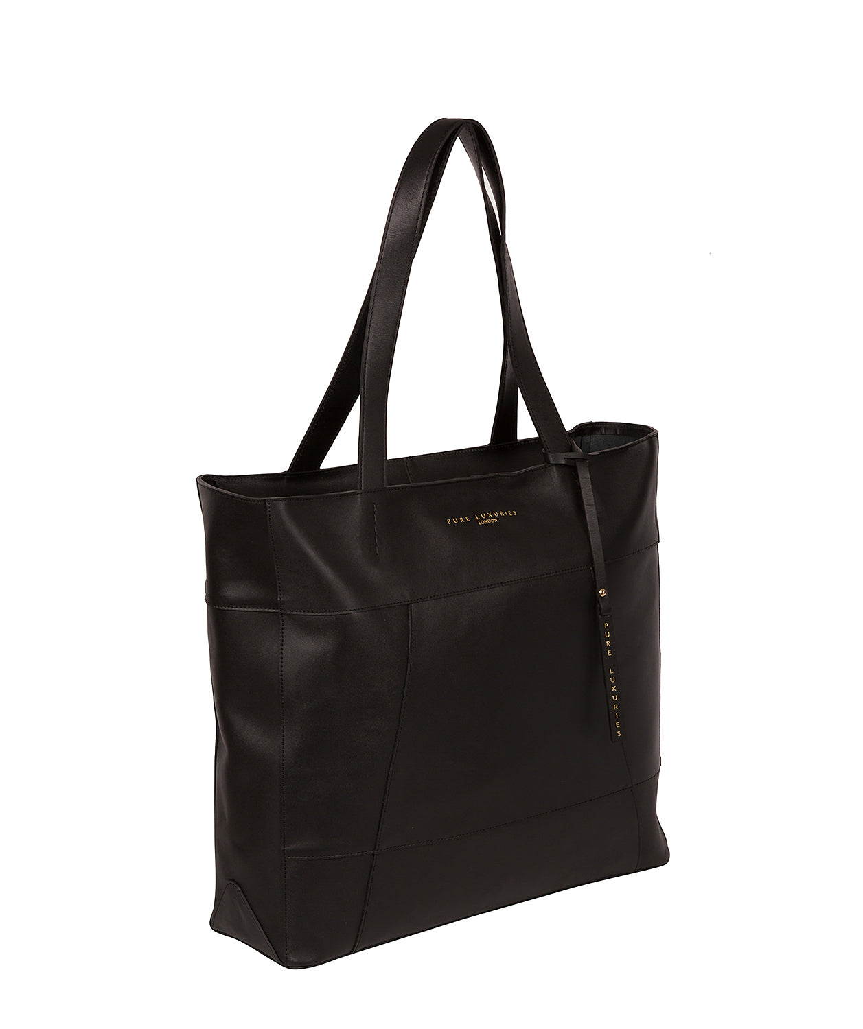 'Arundel' Jet Black Vegetable-Tanned Leather Extra-Large Shopper Bag