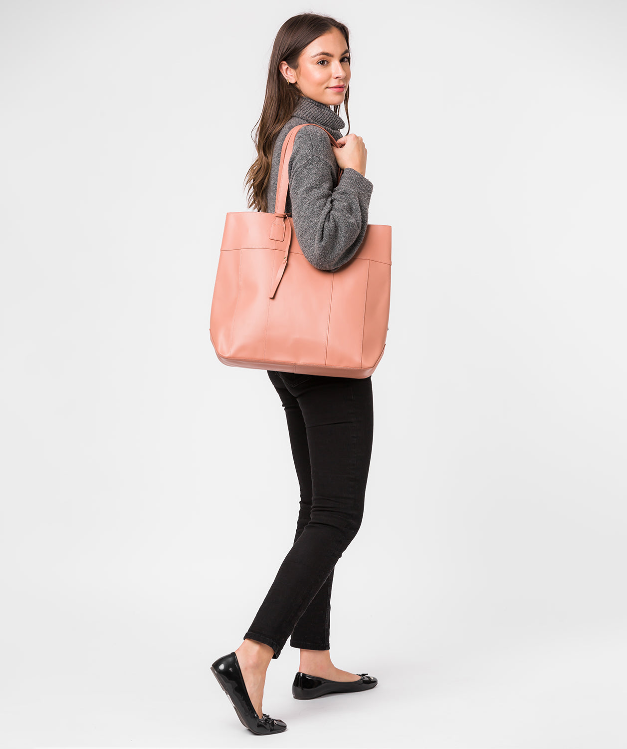 'Pembury' Misty Rose Vegetable-Tanned Leather Extra-Large Shopper Bag