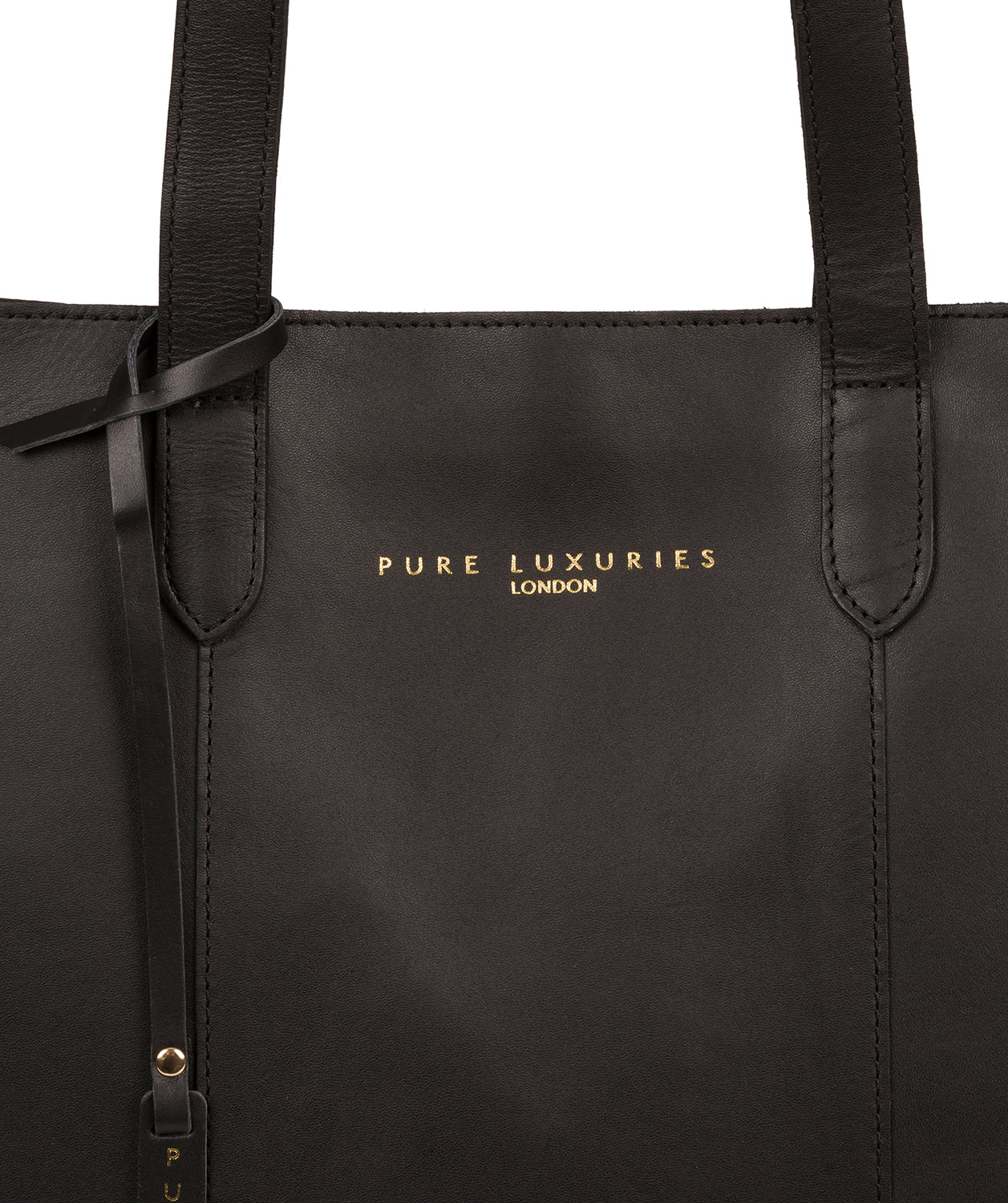 'Amberley' Jet Black Vegetable-Tanned Leather Tote Bag