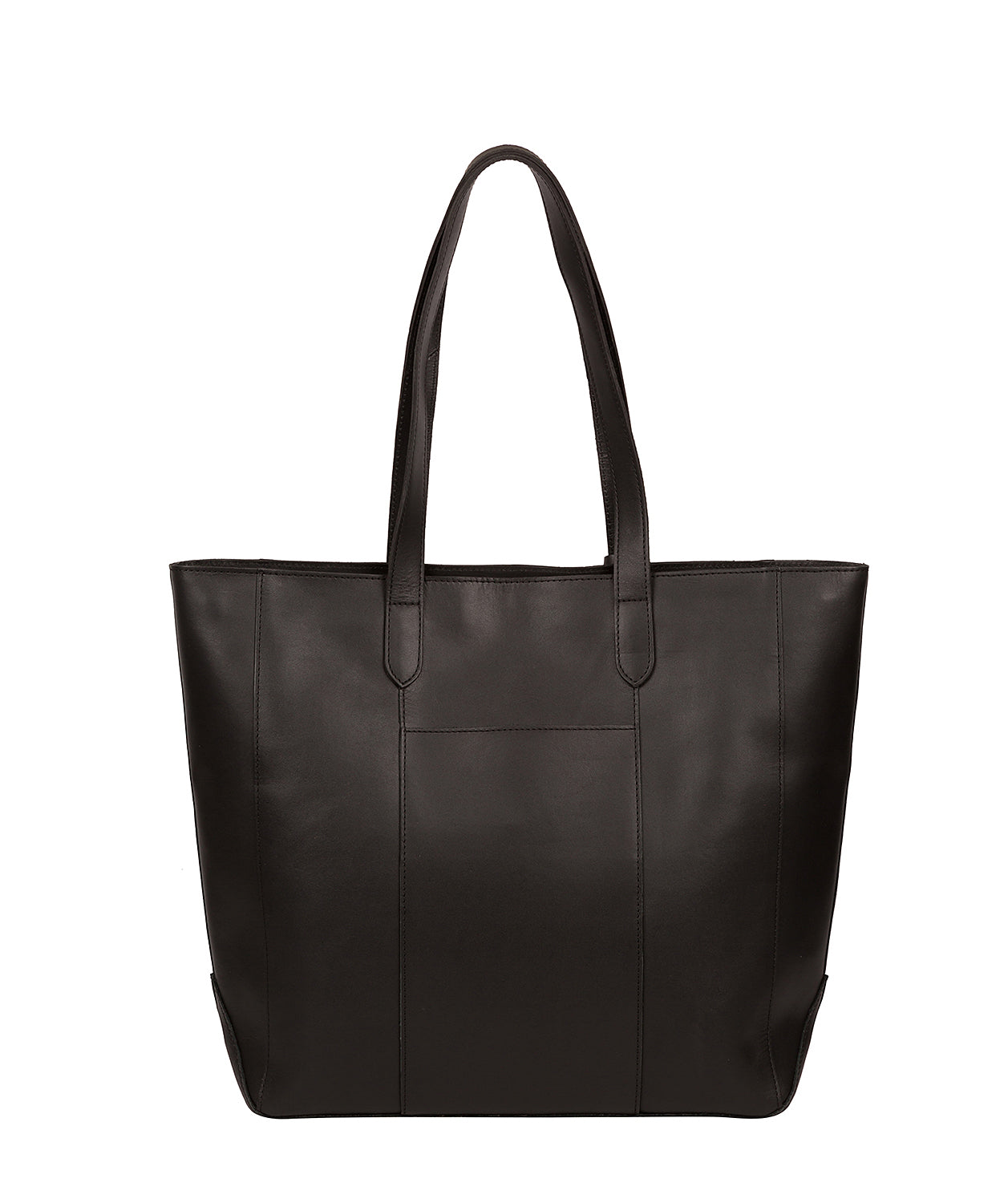'Amberley' Jet Black Vegetable-Tanned Leather Tote Bag