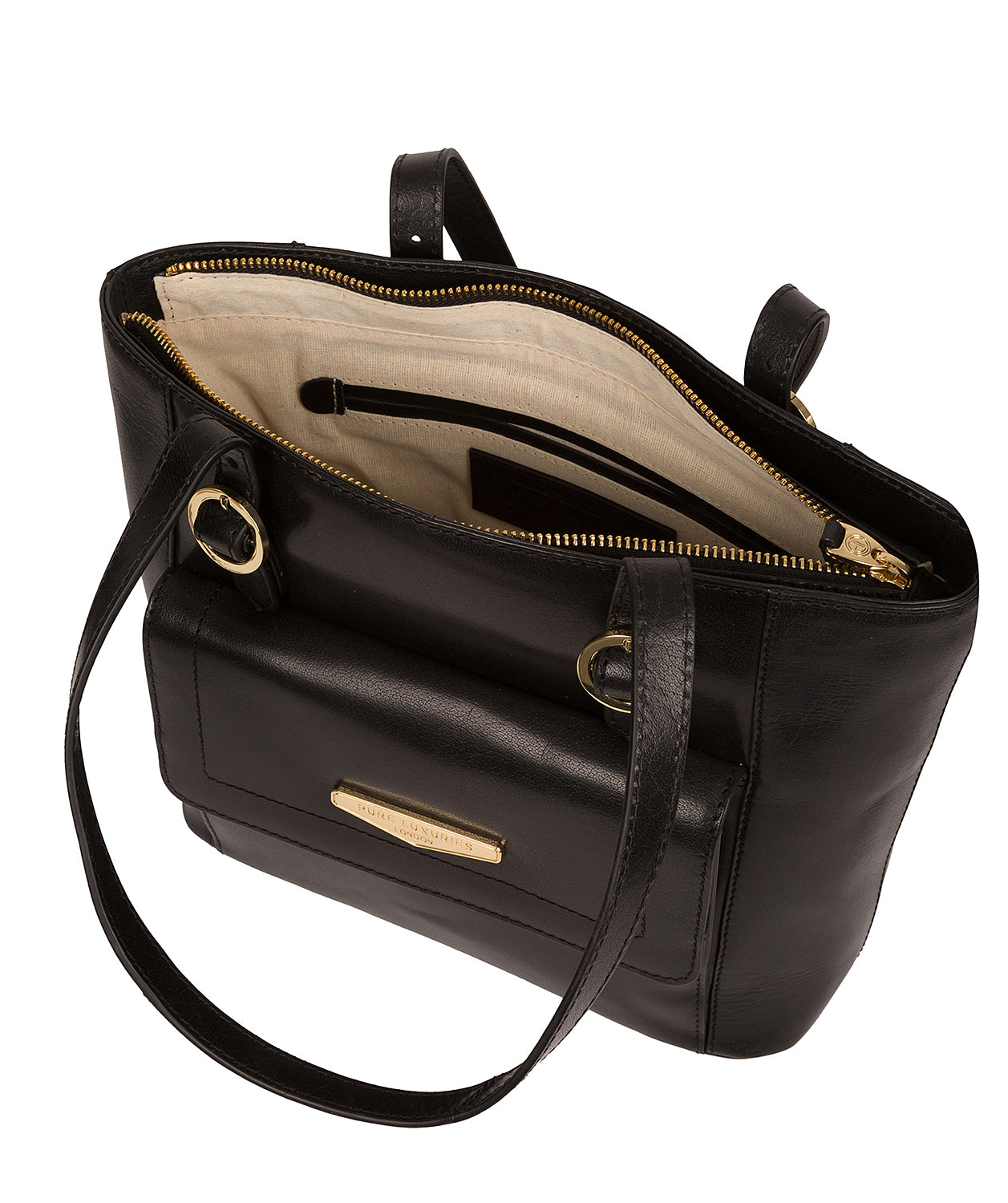 'Penelope' Black Vegetable Tanned-Leather Handbag