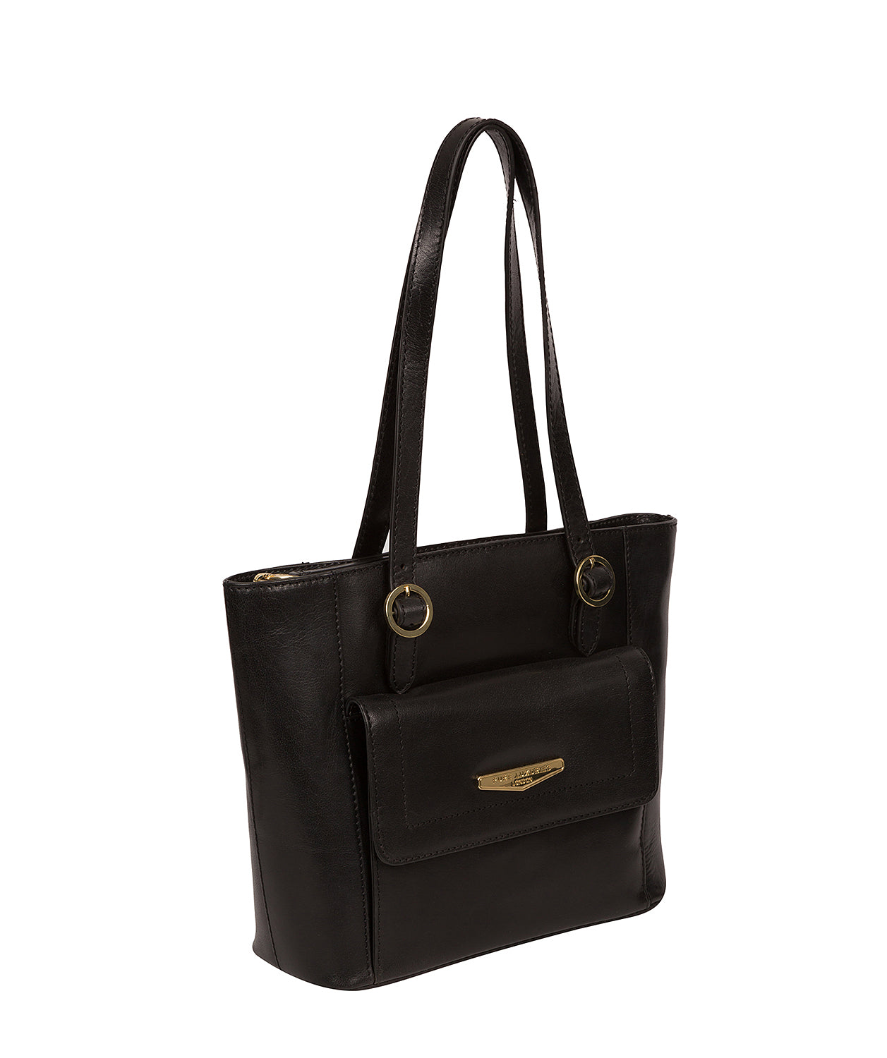 'Penelope' Black Vegetable Tanned-Leather Handbag