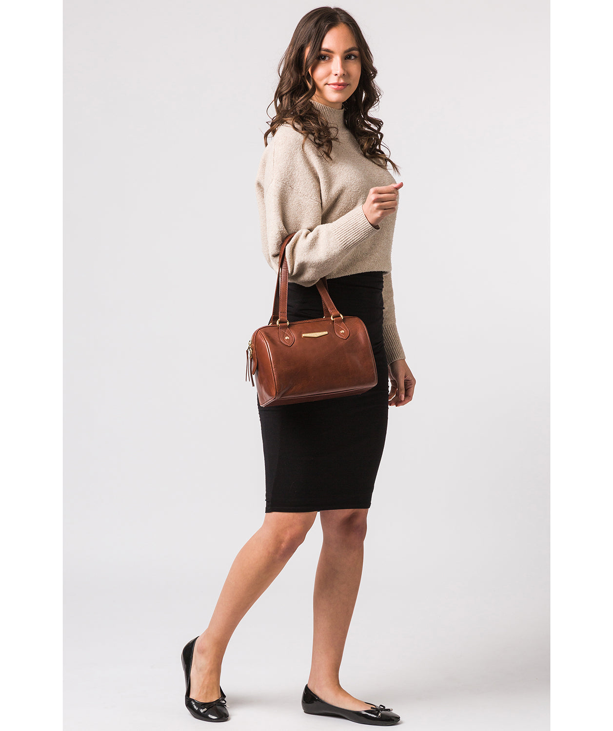 'Verity' Italian Tan Vegetable-Tanned Leather Handbag