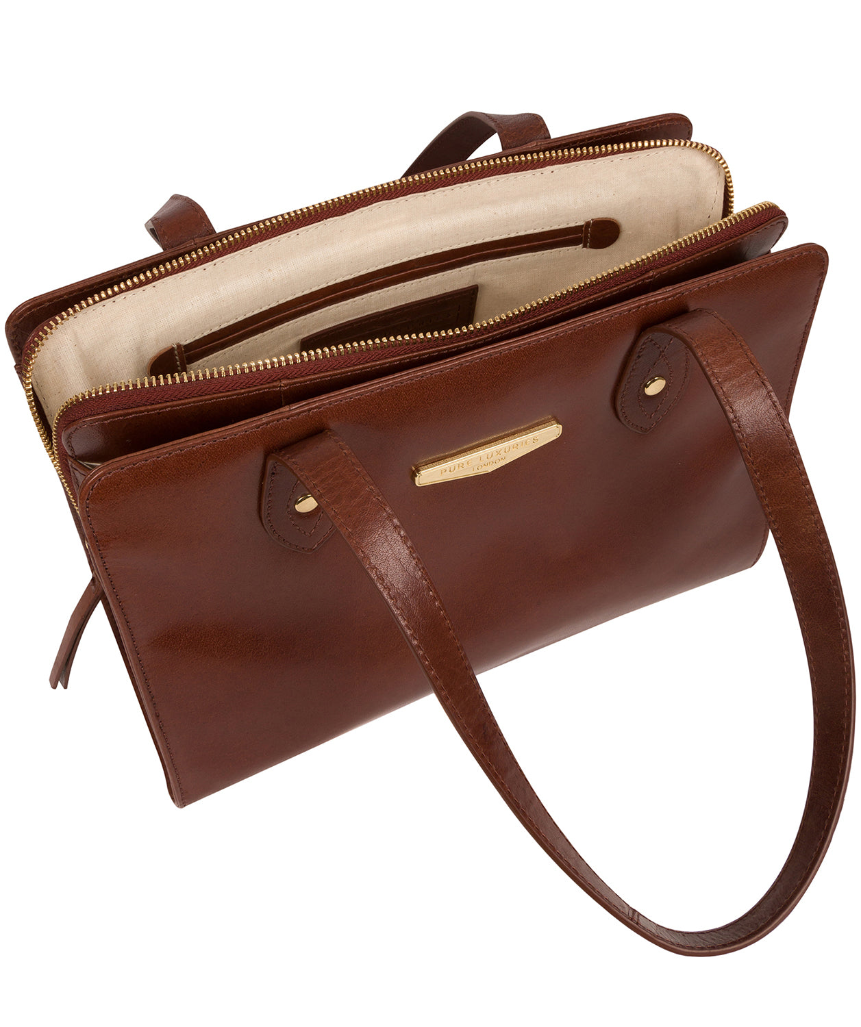 'Britt' Italian Tan Vegetable-Tanned Leather Handbag