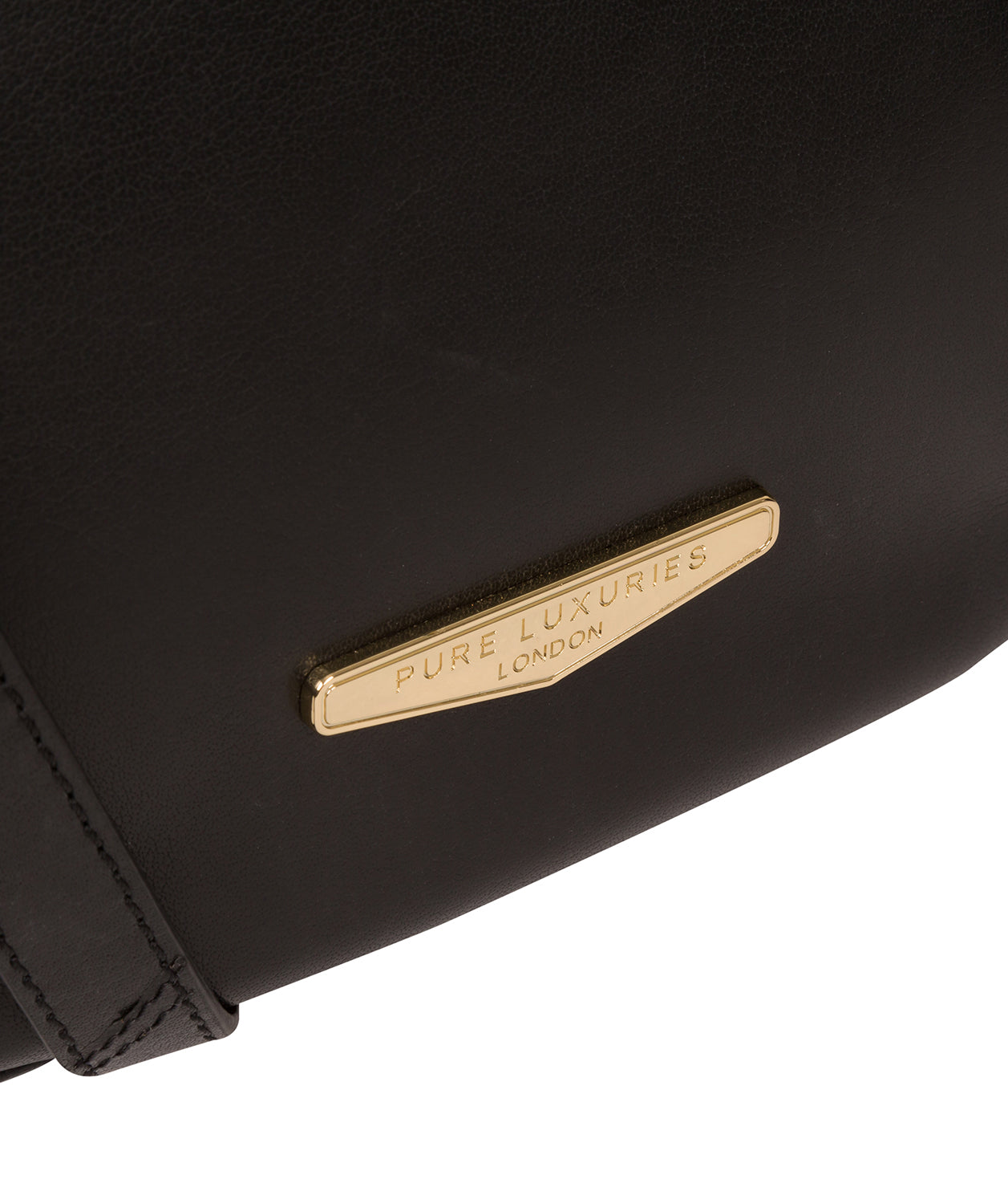 'Kaye' Black Vegetable-Tanned Leather Shoulder Bag