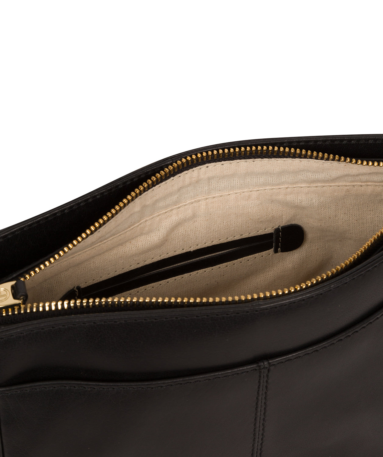 'Kaye' Black Vegetable-Tanned Leather Shoulder Bag