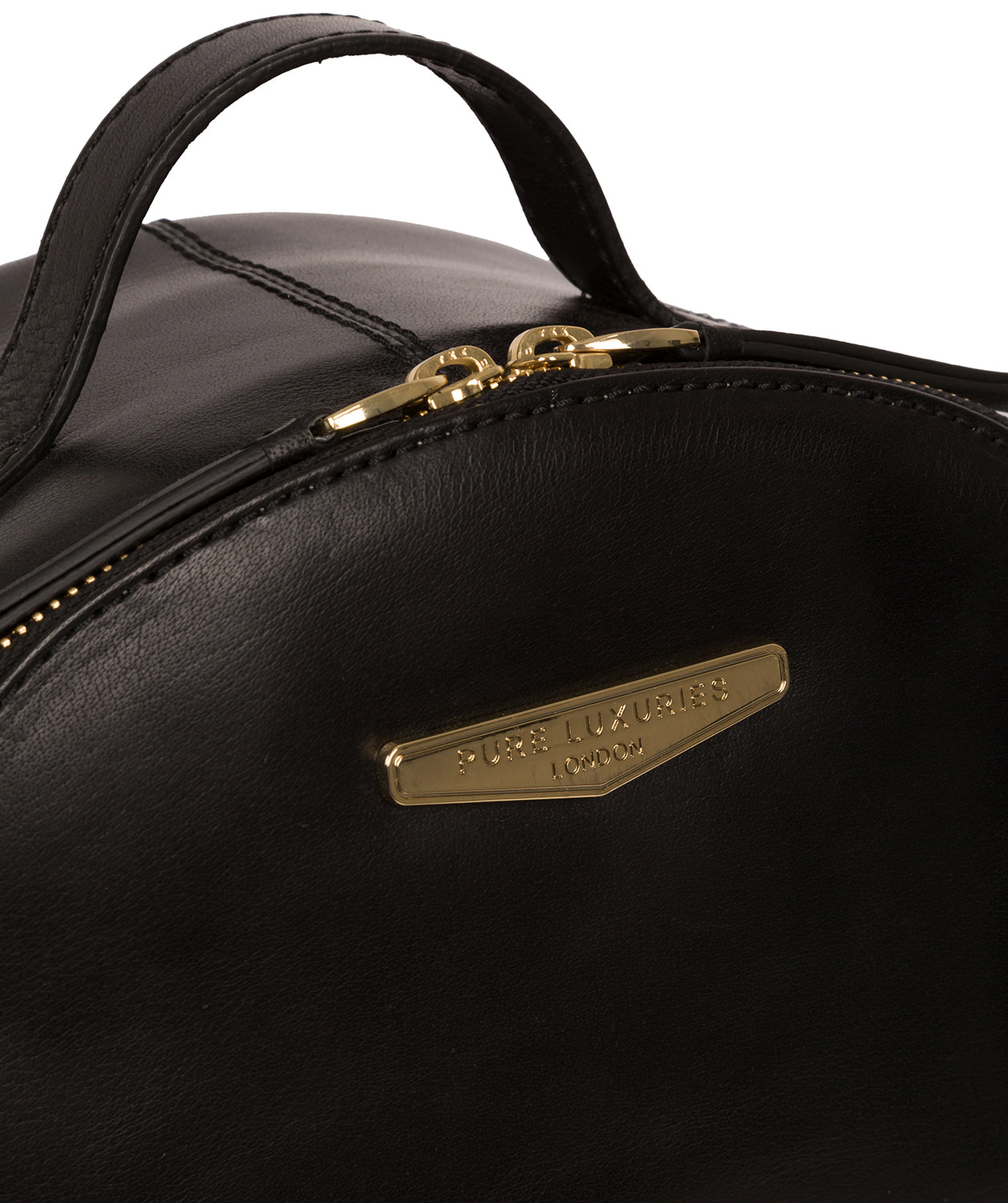 'Christina' Black Vegetable-Tanned Leather Backpack