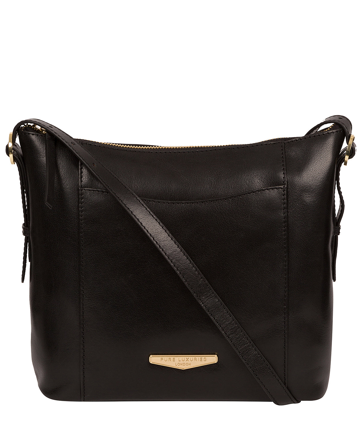 'Dee' Black Vegetable-Tanned Leather Shoulder Bag