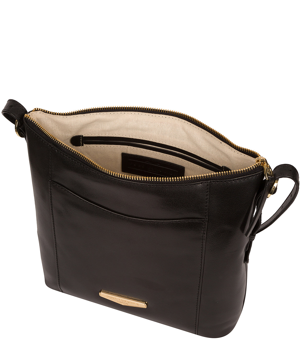 'Dee' Black Vegetable-Tanned Leather Shoulder Bag
