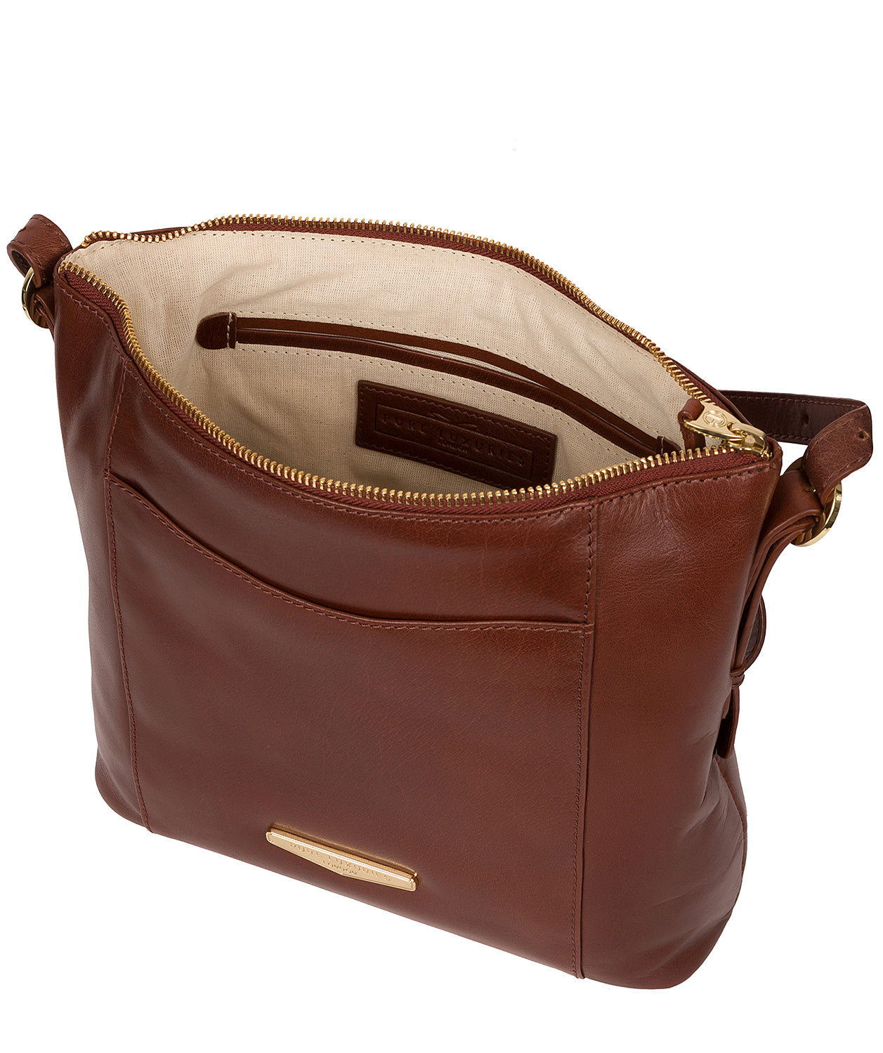 'Dee' Italian Tan Vegetable-Tanned Leather Shoulder Bag