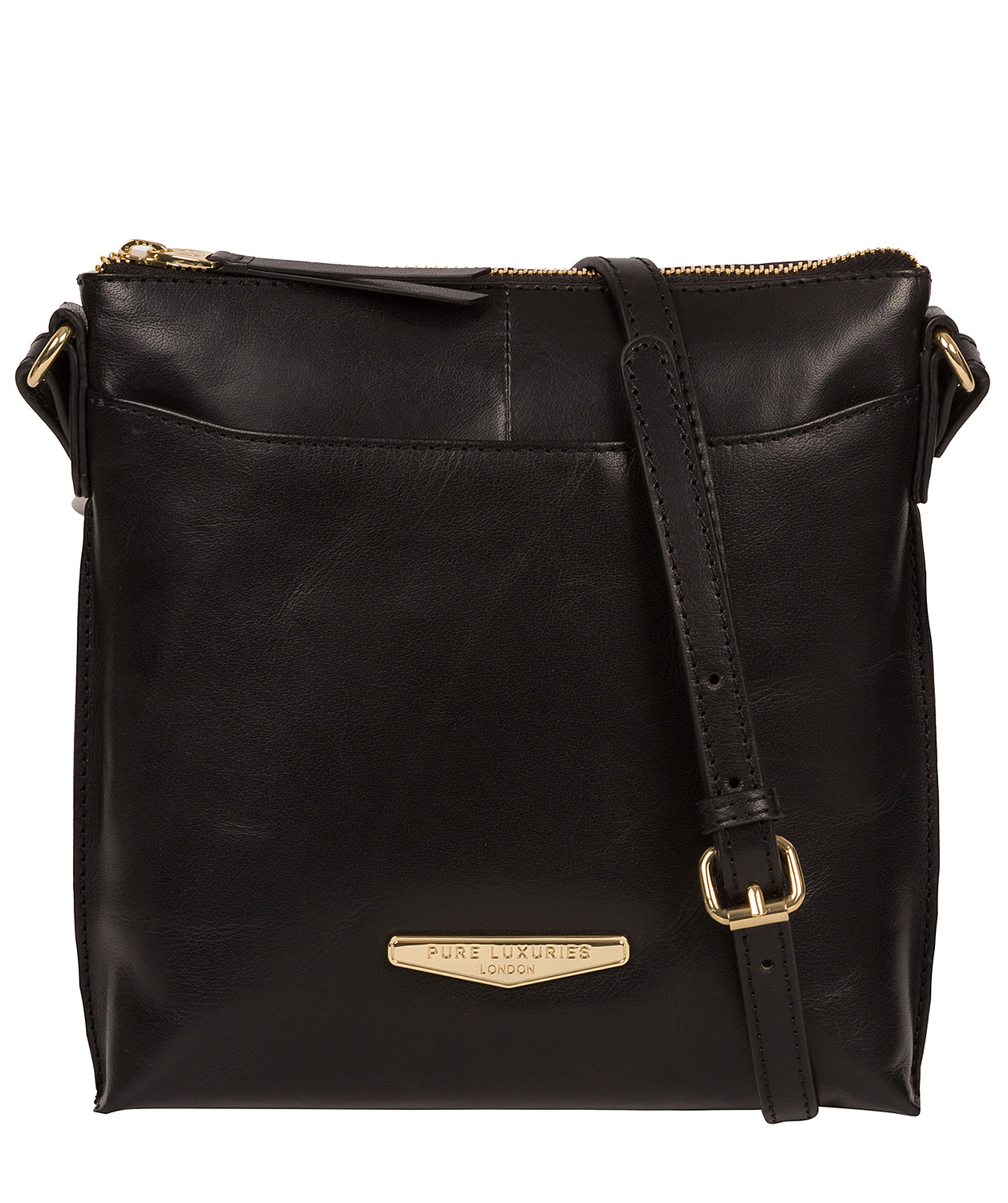 'Kimberley' Black Leather Cross Body Bag