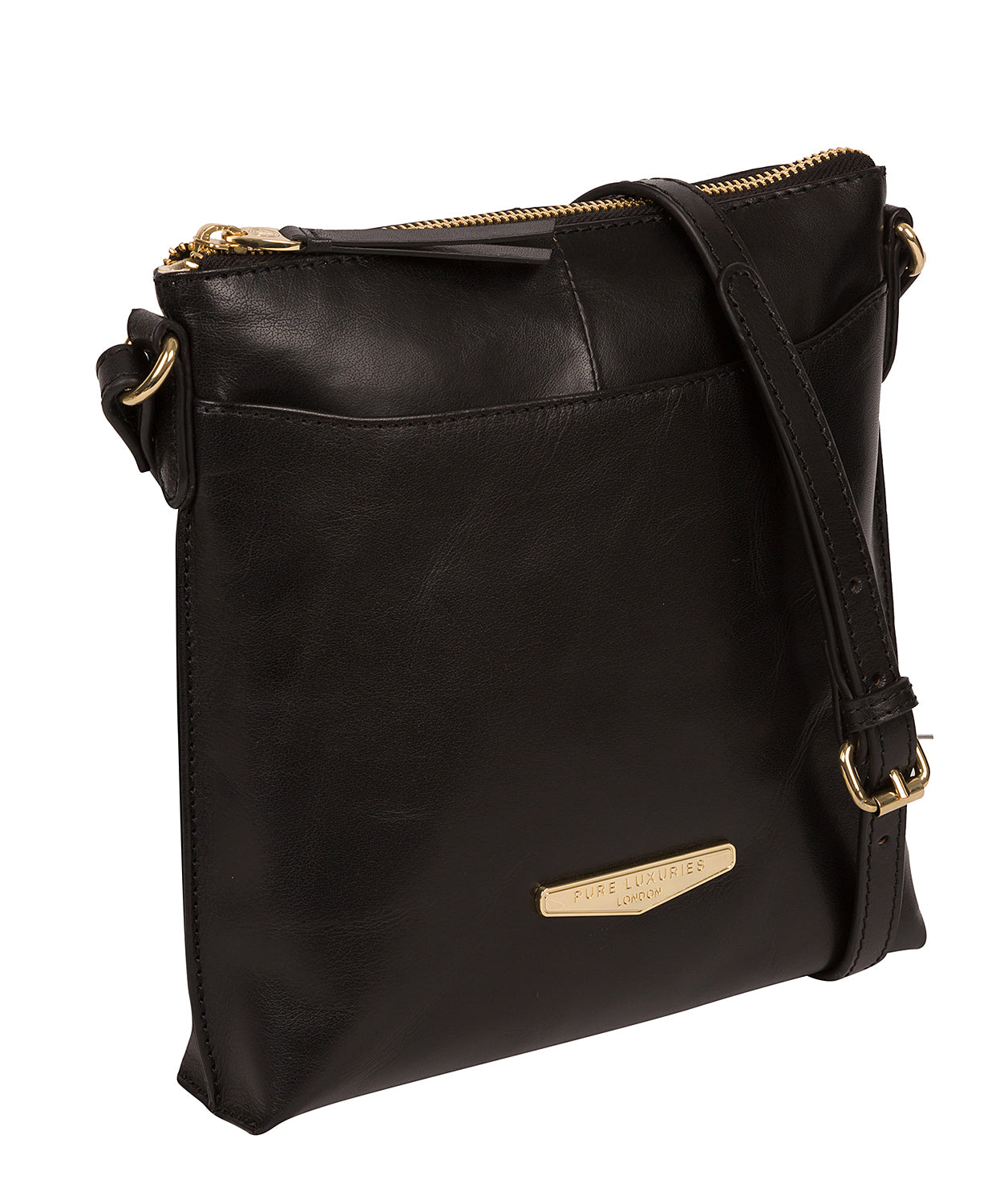 'Kimberley' Black Leather Cross Body Bag