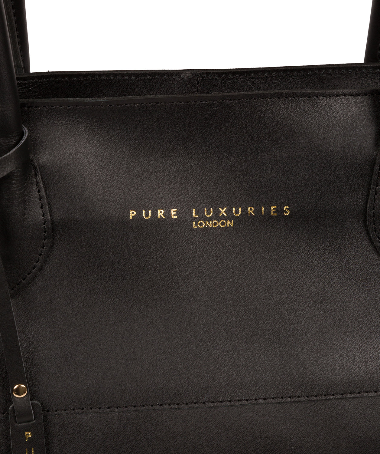 'Storrington' Jet Black Vegetable-Tanned Leather Tote Bag