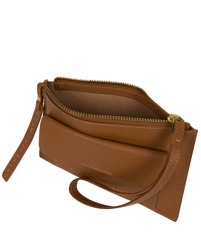 'Arreton' Saddle Tan Vegetable-Tanned Leather Clutch Bag