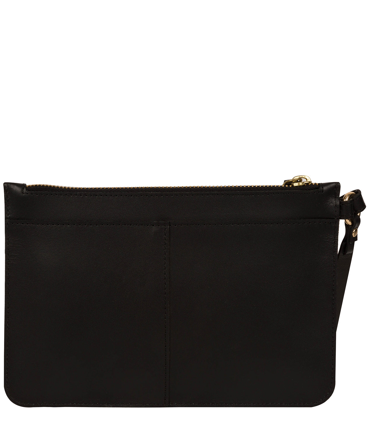 'Sutton' Jet Black Vegetable-Tanned Leather Clutch Bag