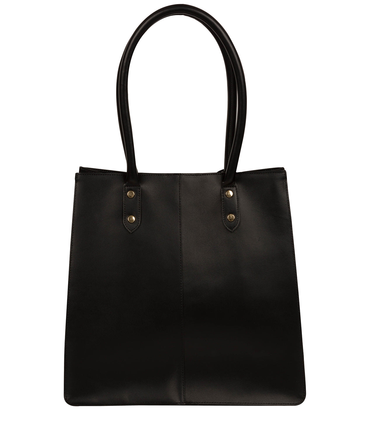'Henley' Jet Black Vegetable-Tanned Leather Shopper Bag