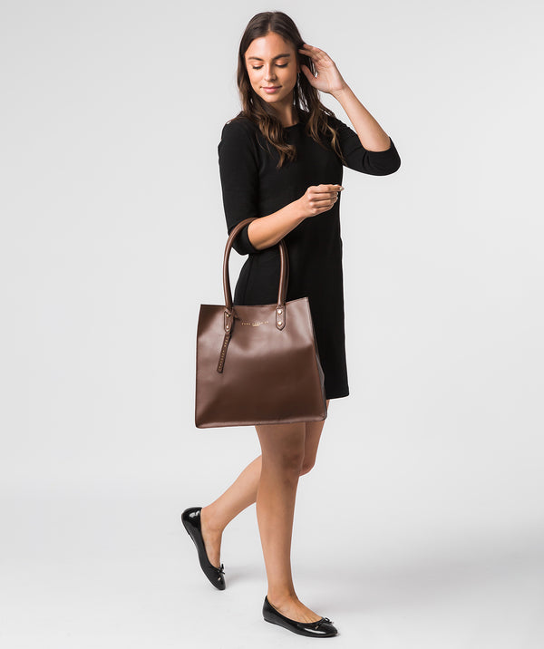 'Henley' Ombre Chestnut Vegetable-Tanned Leather Tote Bag