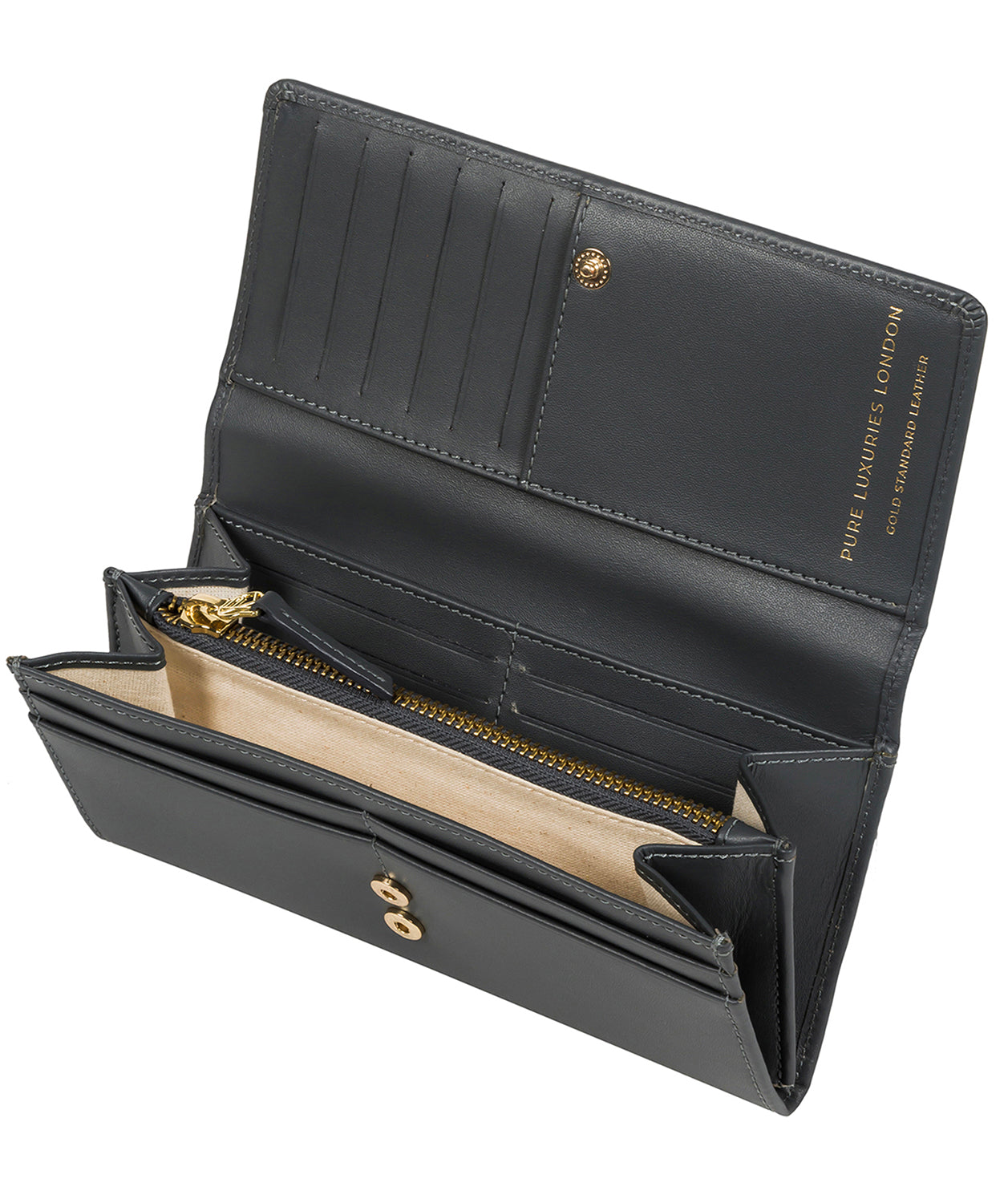 'Paris' Smoky Blue Leather Purse