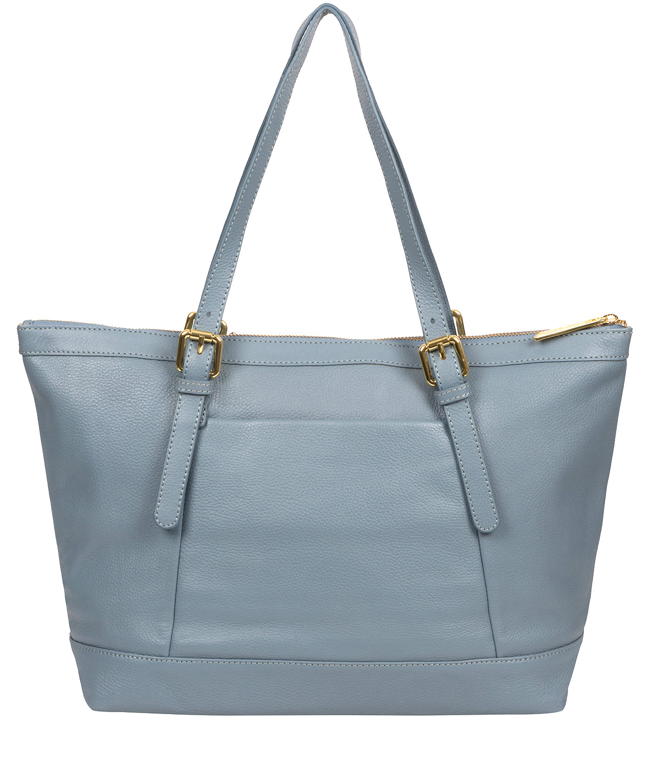 'Emily' Blue Cloud Leather Tote Bag