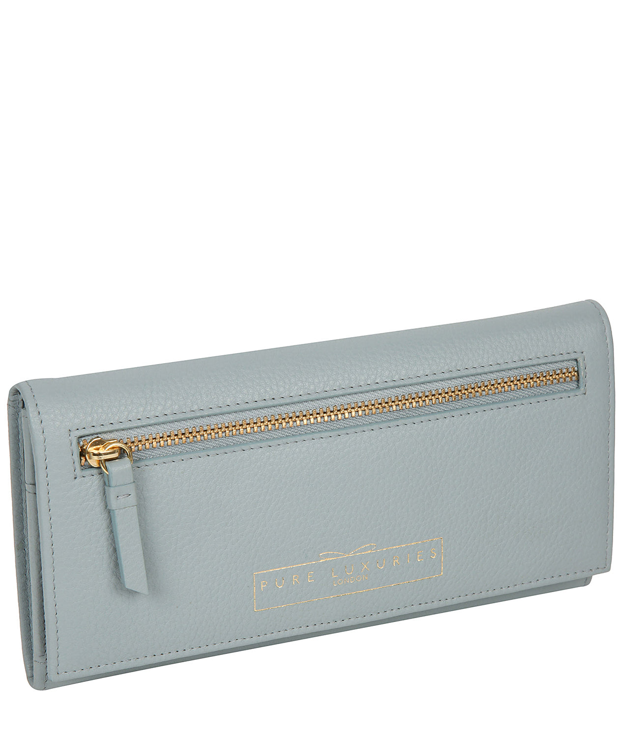 'Monika' Cashmere Blue Leather Purse