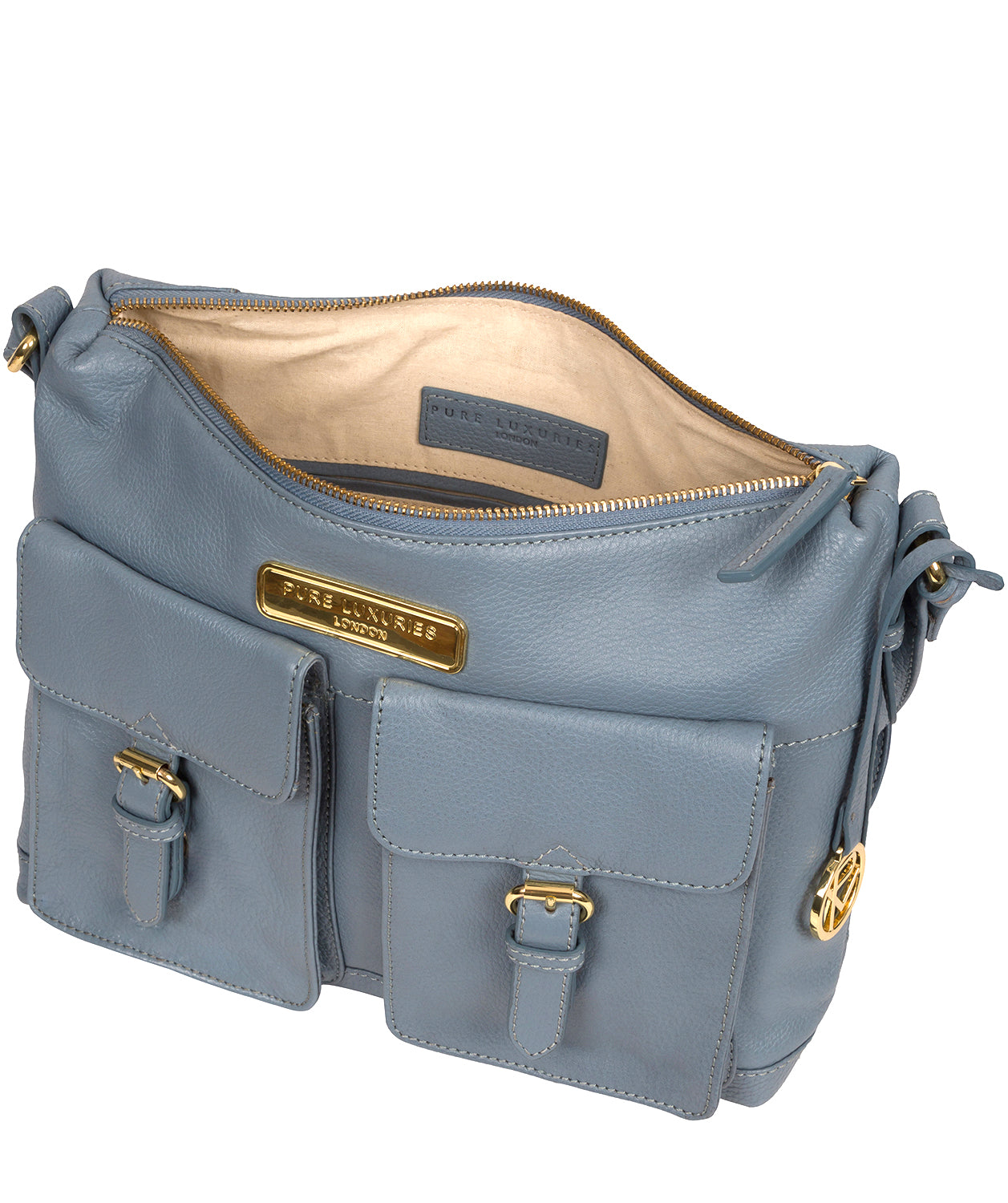 'Jenna' Blue Cloud Leather Shoulder Bag