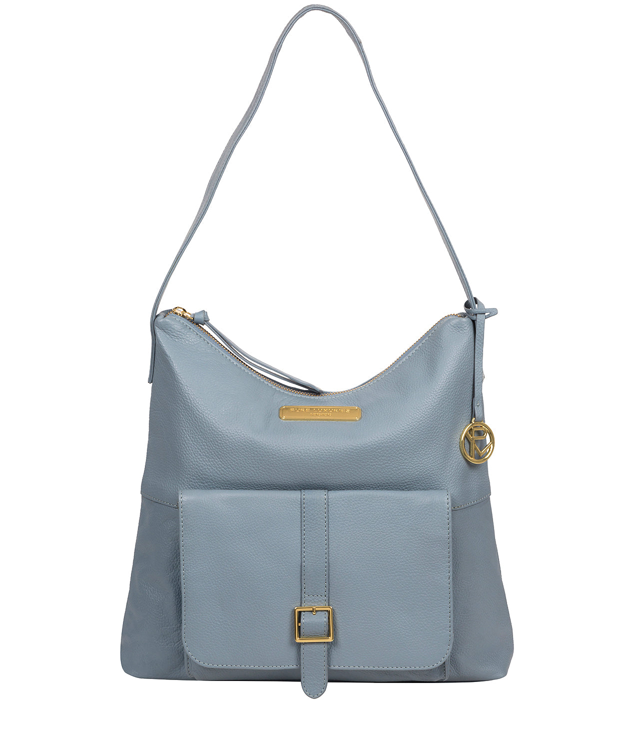 'Imogen' Blue Cloud Leather Shoulder Bag