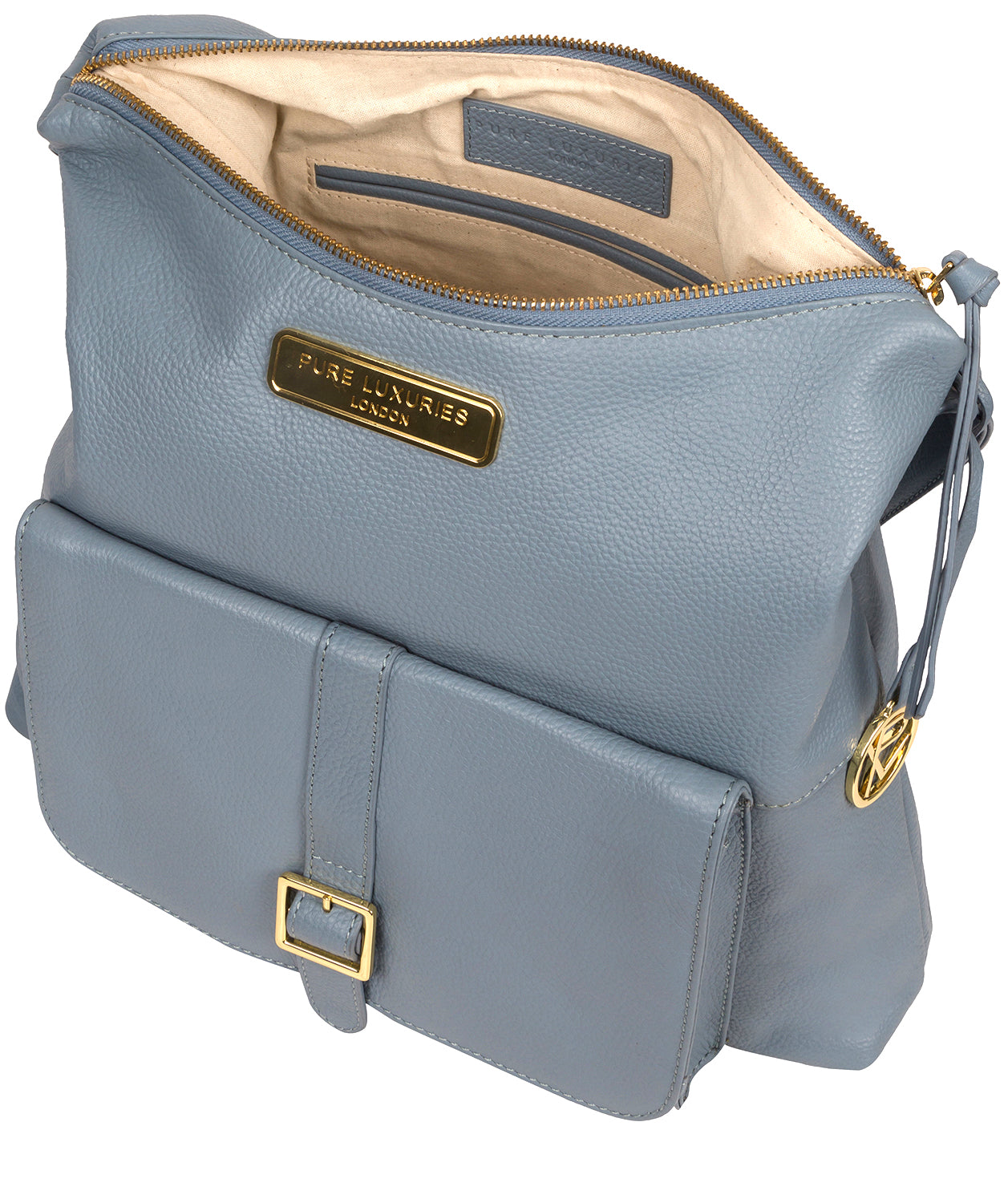 'Imogen' Blue Cloud Leather Shoulder Bag