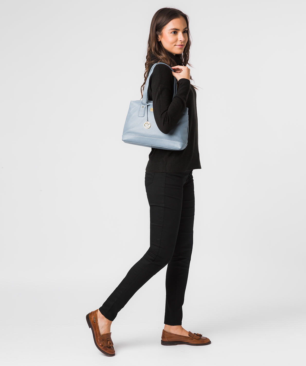 'Kate' Blue Cloud Leather Handbag