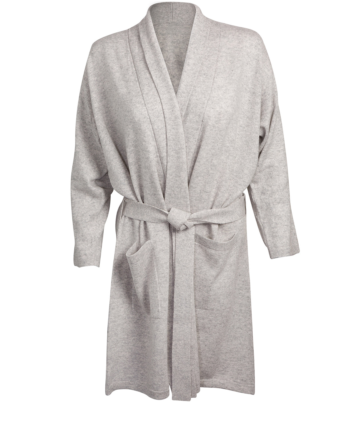 'Alston' Foggy Medium Merino Wool and Cashmere Dressing Gown