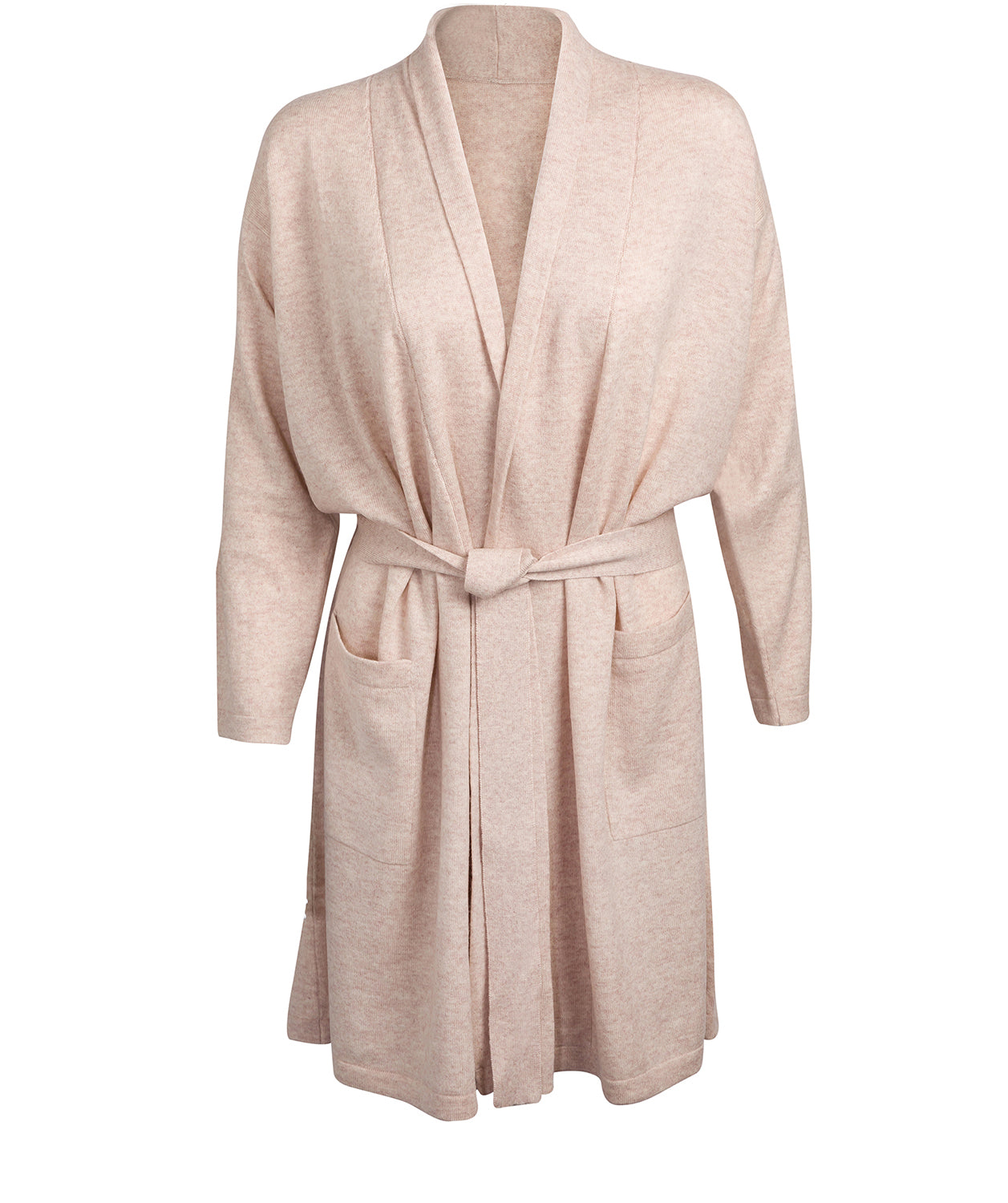 White Cashmere Blend Dressing Gown 'Hallbeck' by Pure Luxuries