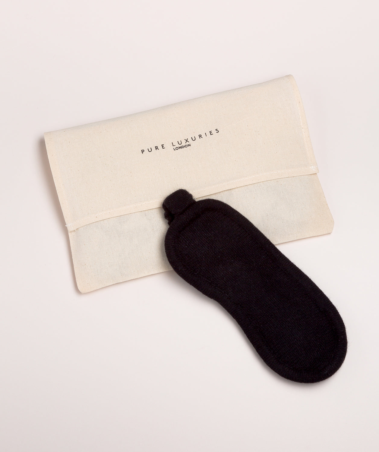 'Levens' Black 100% Cashmere Eye Mask