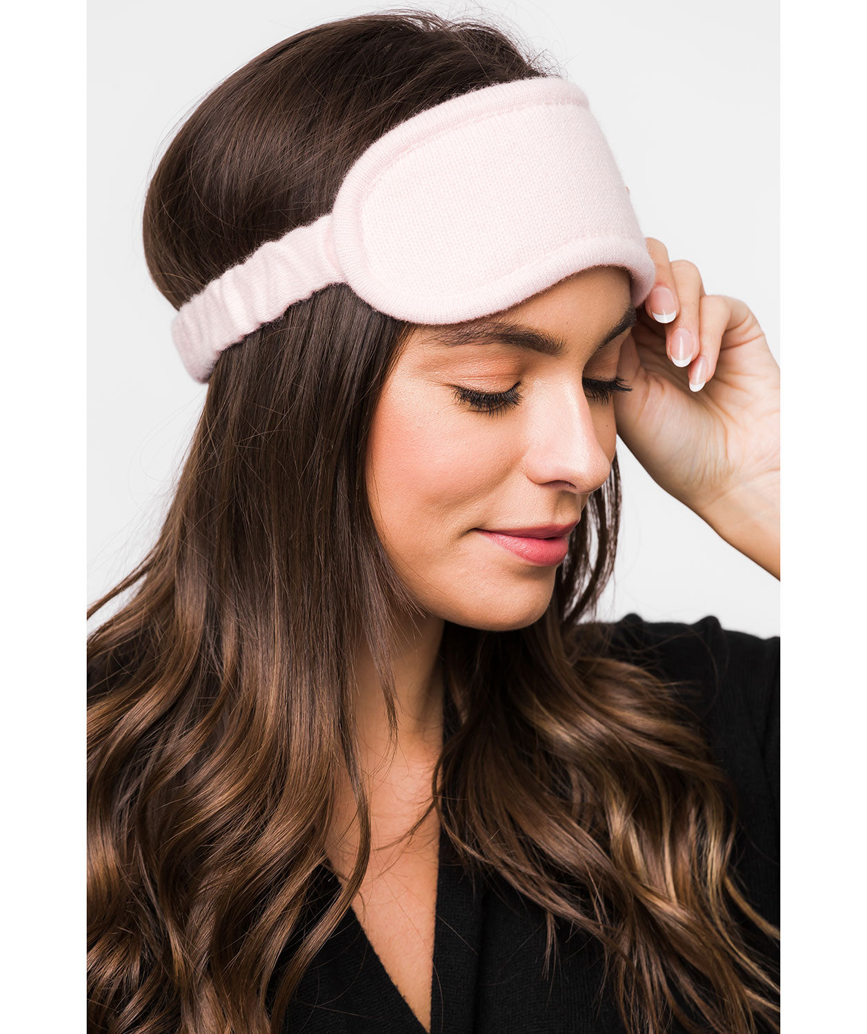 'Levens' Blush Pink 100% Cashmere Eye Mask