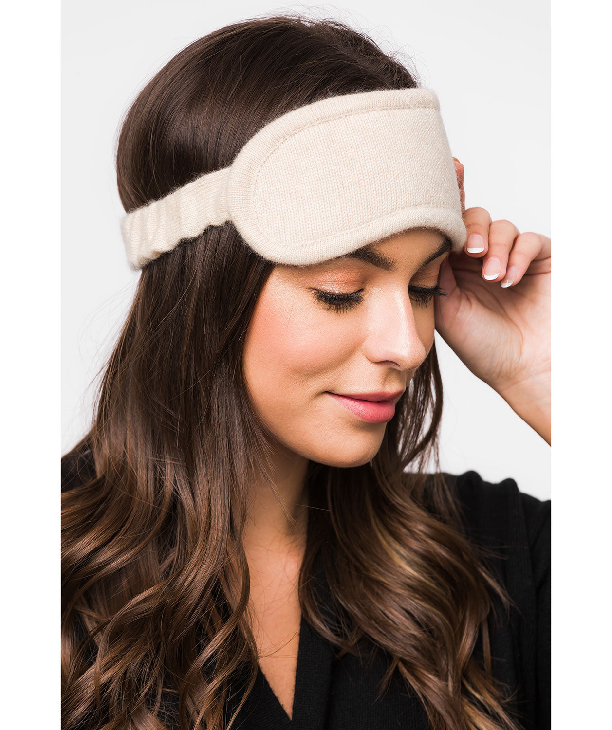 'Levens' Oatmeal 100% Cashmere Eye Mask