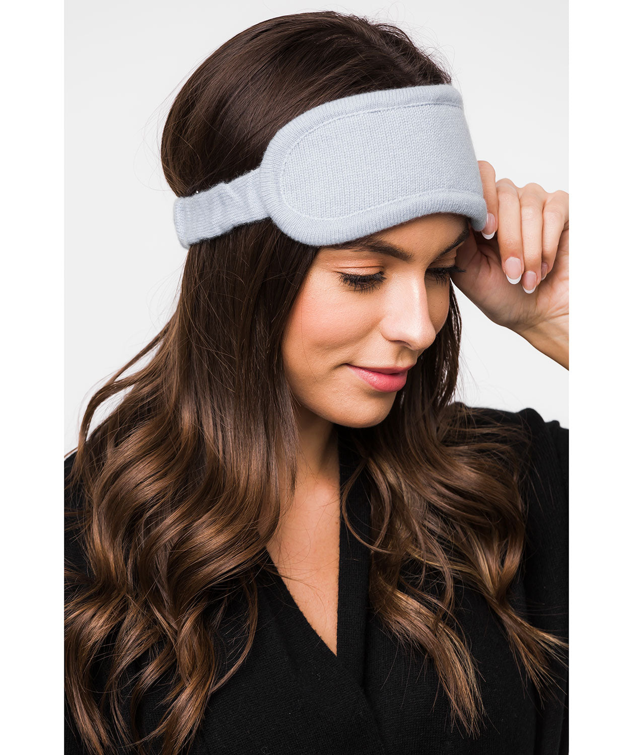 'Levens' Powder Blue 100% Cashmere Eye Mask