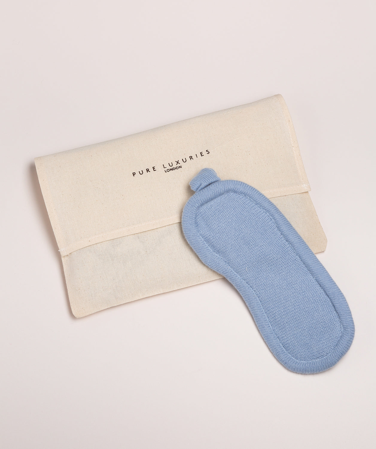 'Levens' Powder Blue 100% Cashmere Eye Mask