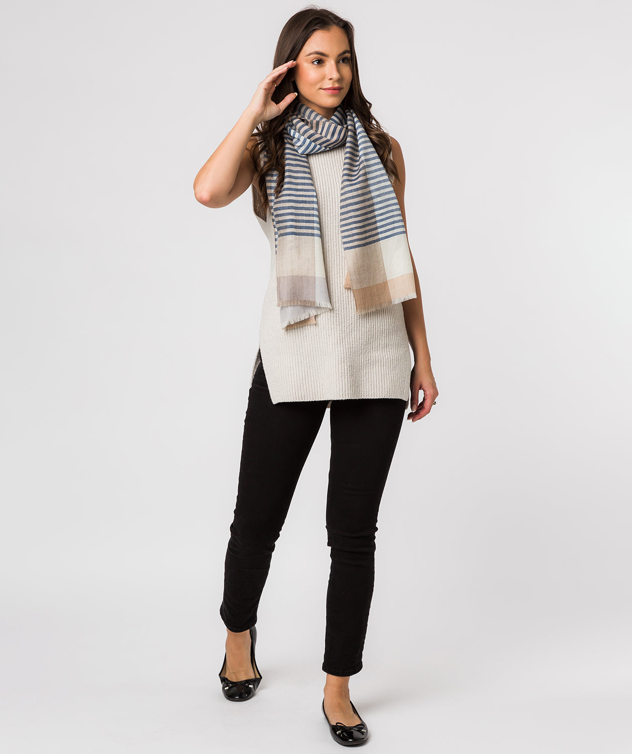 'Accent' Cashmere & Merino Wool Pashmina