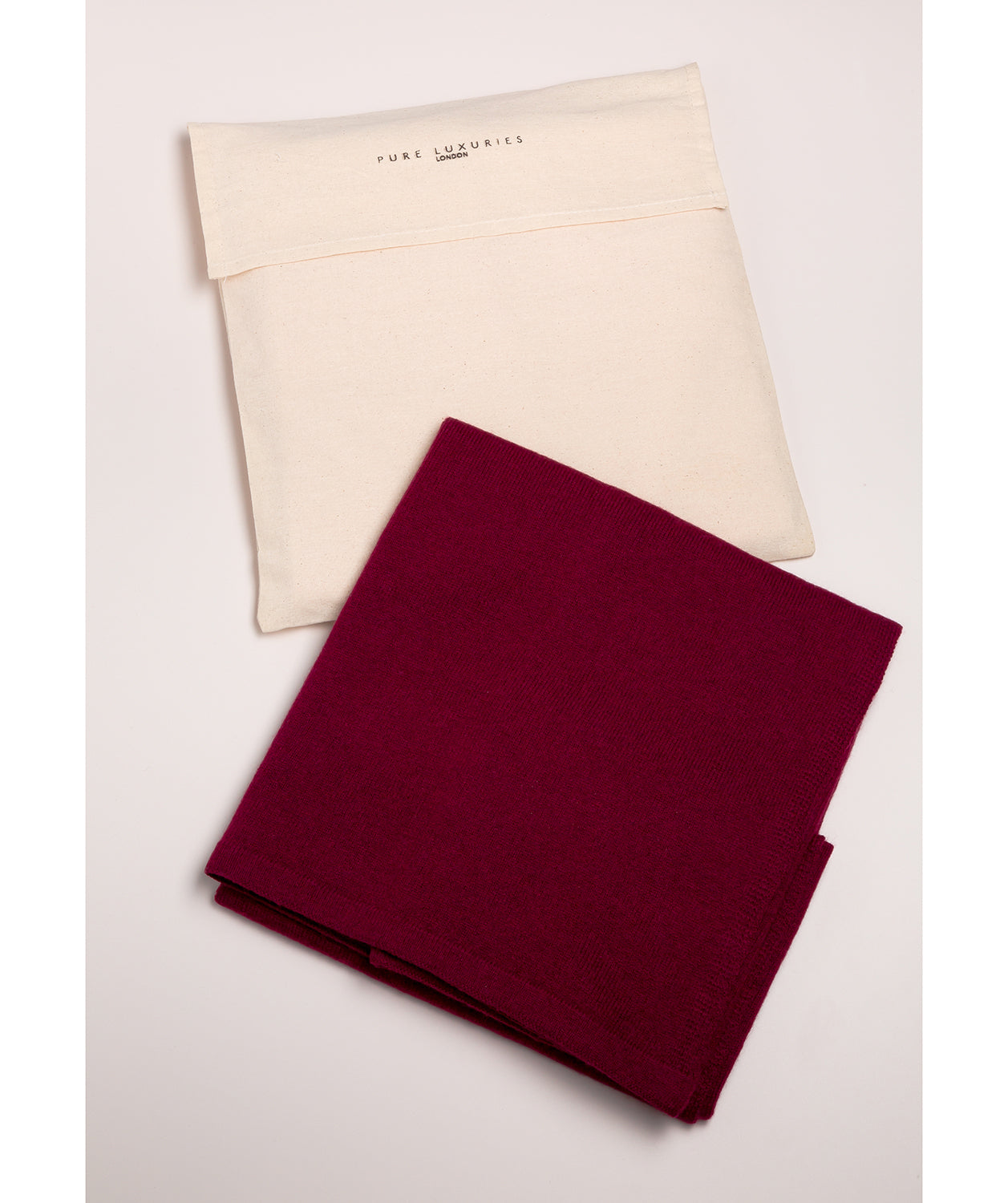 'Eskdale' Burgundy Cashmere & Merino Wool Poncho