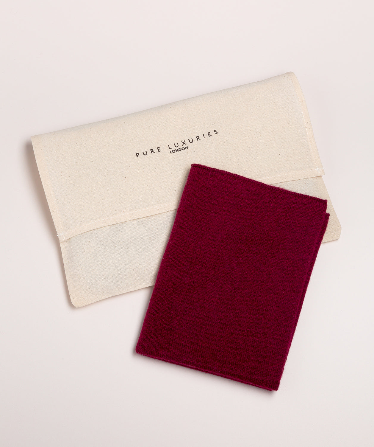 'Holker' Burgundy Cashmere & Merino Wool Snood