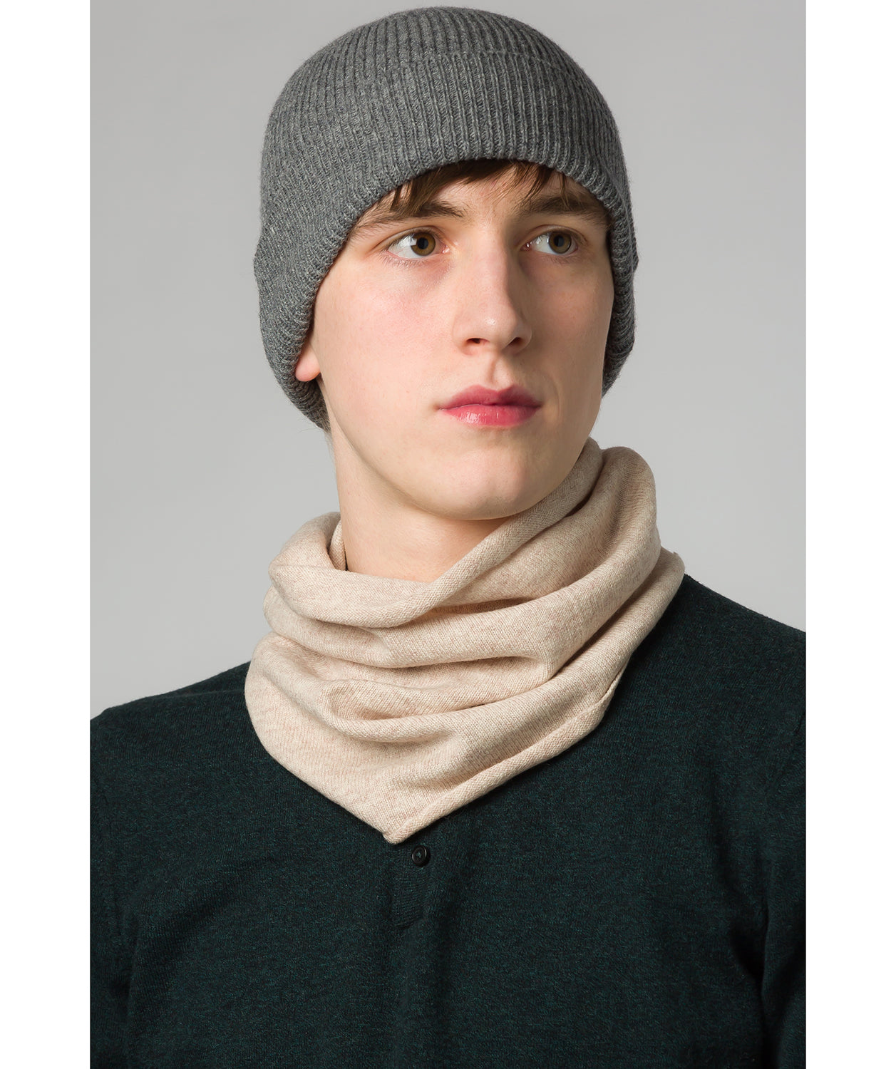 'Holker' Oatmeal Cashmere & Merino Wool Snood