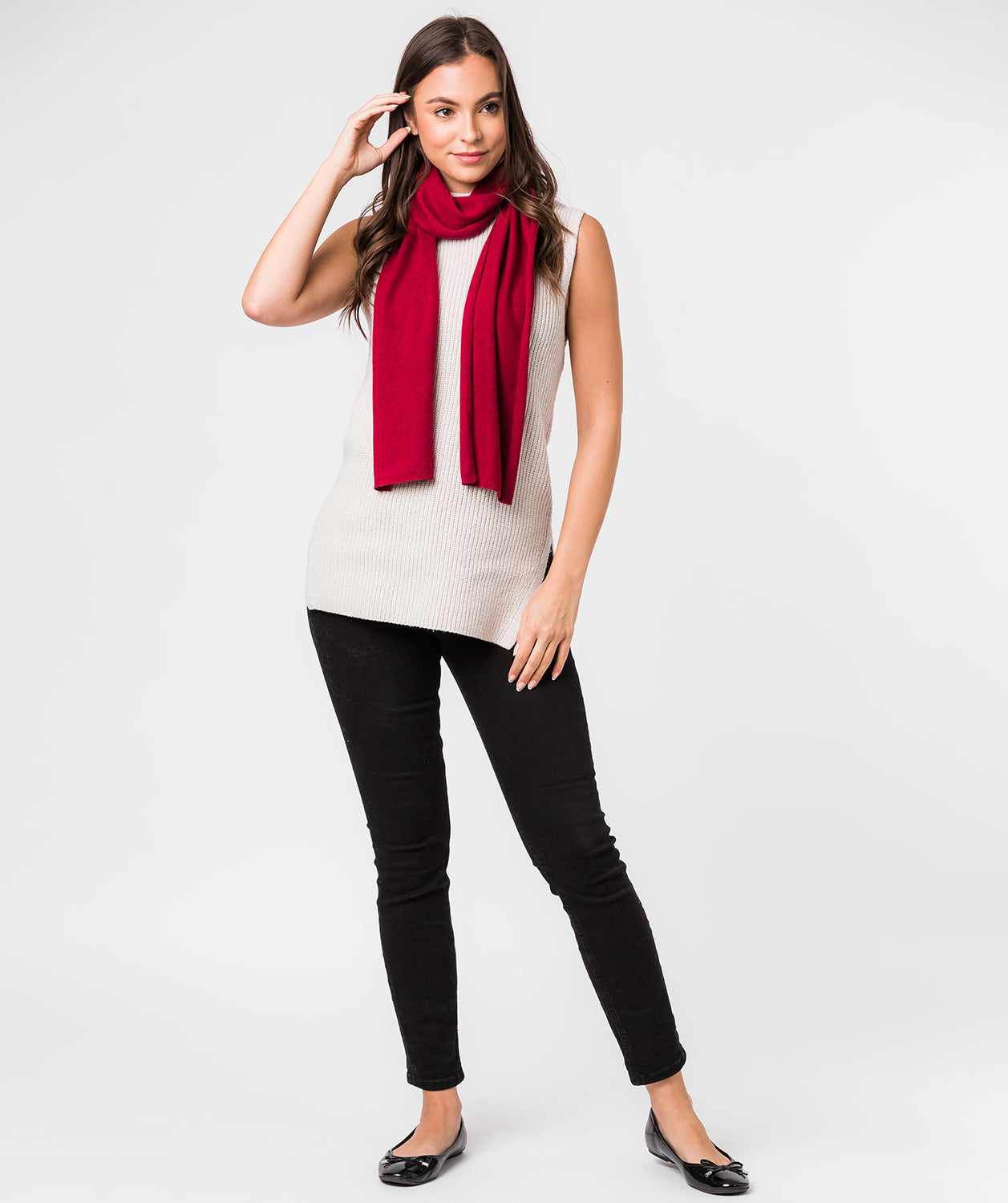 'Bristol' Burgundy Merino Wool Scarf