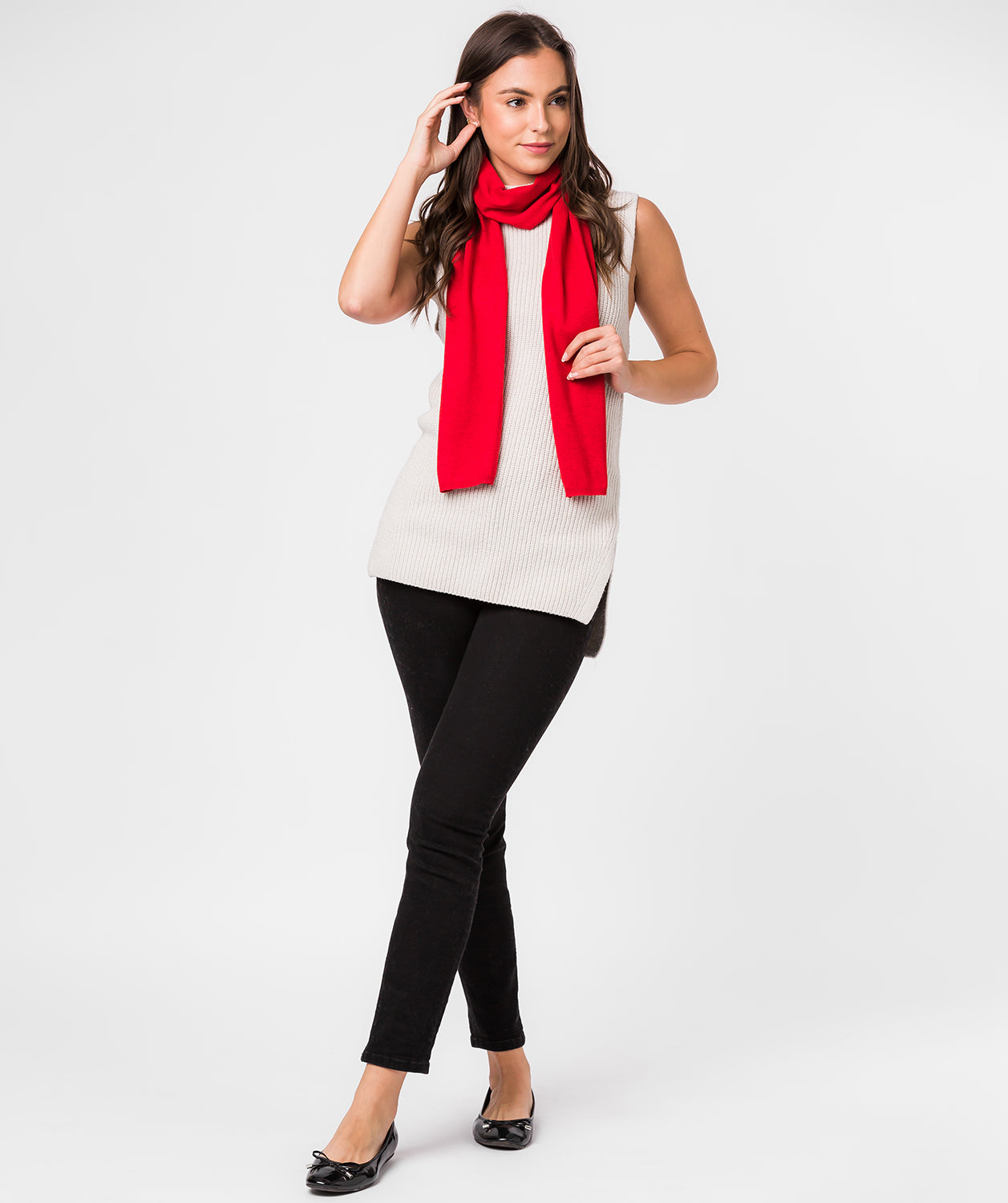 'Bristol' Chilli Red Merino Wool Scarf