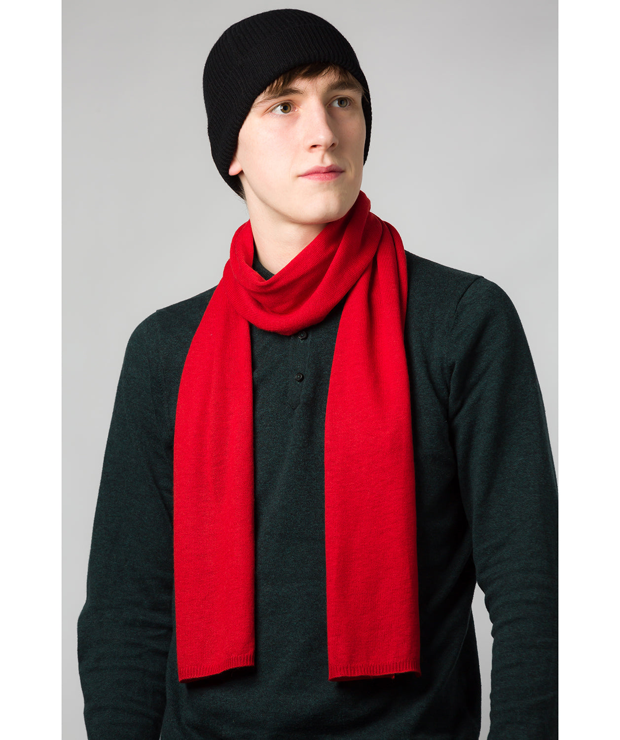 'Bristol' Chilli Red Merino Wool Scarf