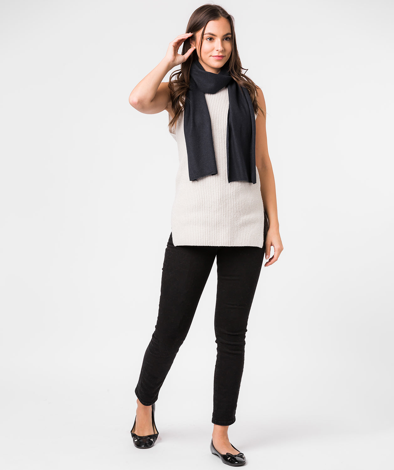 'Bristol' Dark Navy Merino Wool Scarf