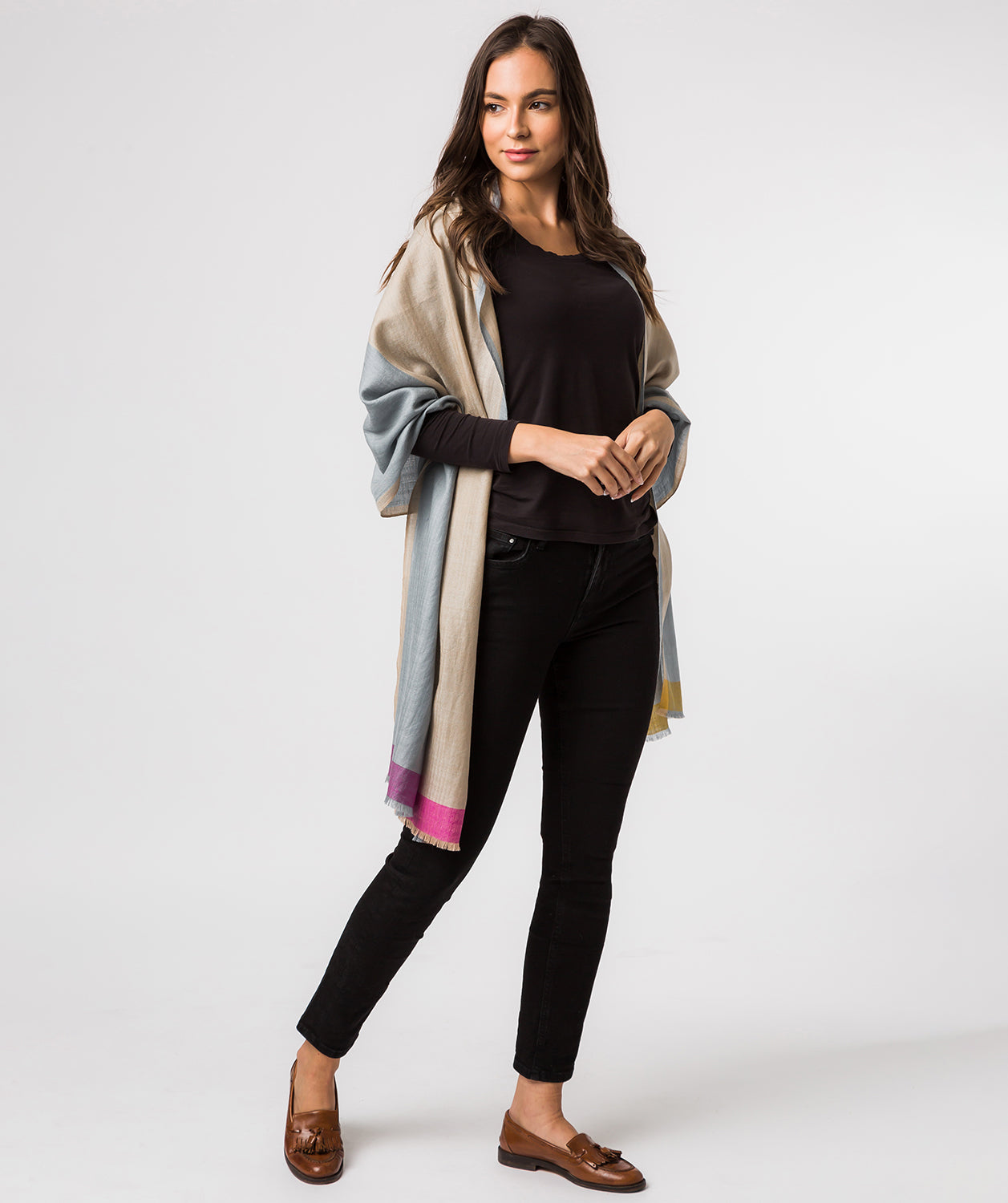 'Hue' Cashmere & Merino Wool Shawl Wrap